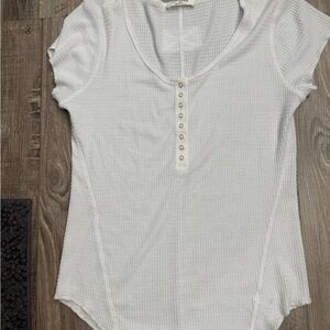 Zenana Outfitters White Fitted Polo Bodysuit
